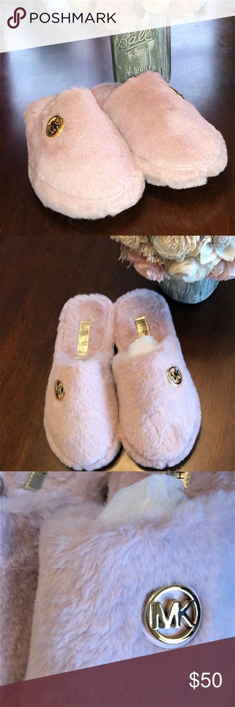 michael kors pink fluffy slippers|michael kors heeled sandals.